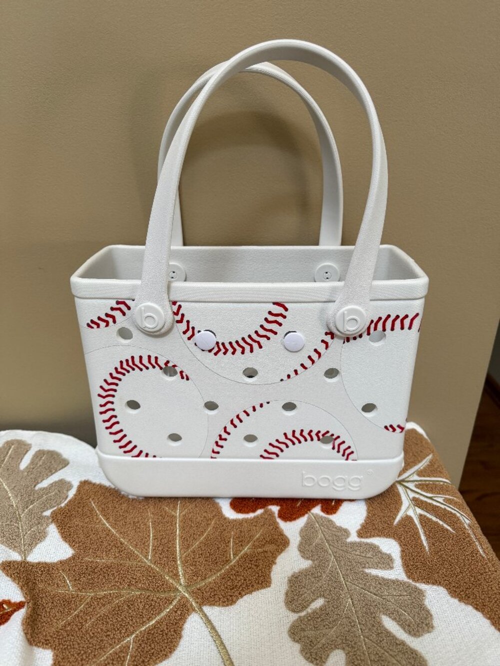 Bogg Small Baseball Print Tote 11"x8.5"x5.5" Waterproof Beach Pool Bag NWT